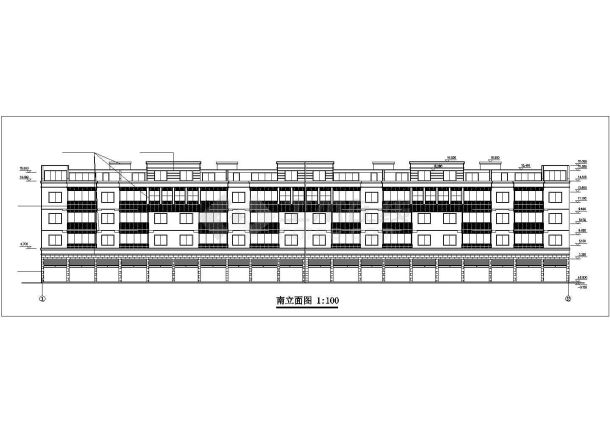 临街4800平米五层砖混结构底商住宅楼建筑设计CAD图纸（底层商店）-图一