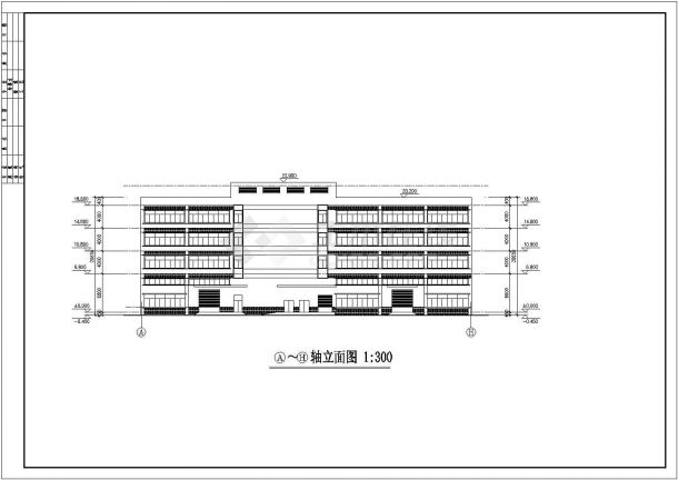 广州某工厂1.2万平米4层框架结构生产厂房平立剖面设计CAD图纸-图二
