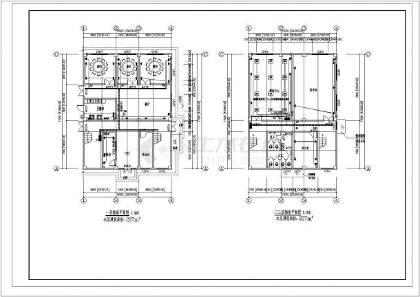 某三层文化站建筑设计施工CAD图纸-图二