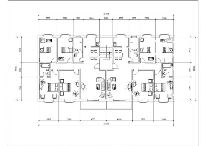 武汉市瀚蓝花园小区70-140平米的户型设计CAD图纸（共46张）_图1