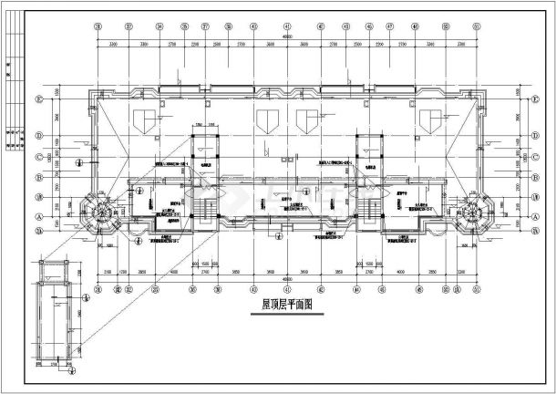某中型11层框混结构商住楼建筑CAD设计图纸（1-2层商用）-图一