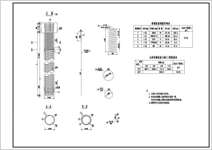 3×10米预应力混凝土空心板桥墩桩基钢筋节点详图设计_图1