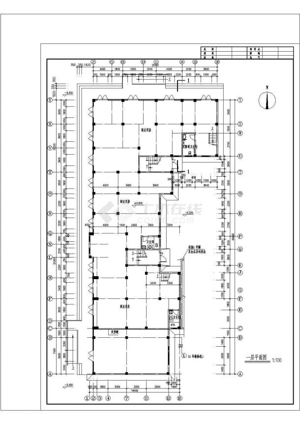 某五层住宅楼建筑设计cad施工图-图二