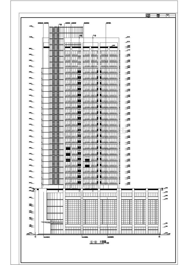 某国际大厦建筑方案详细设计cad施工图-图二
