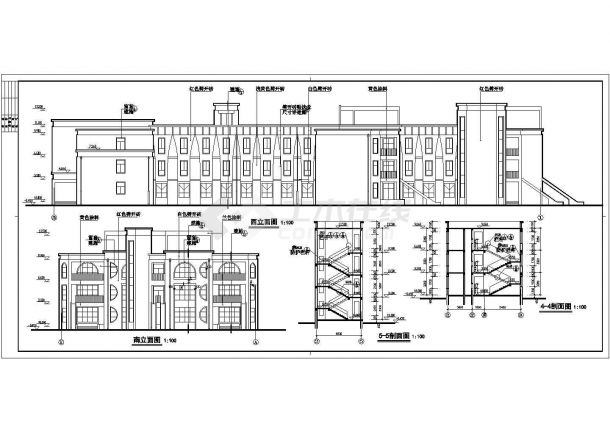 3层幼儿园建筑施工图CAD-图二