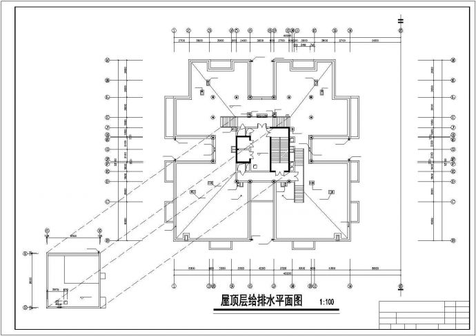 北京宣武区某街道4层综合楼全套给排水系统设计CAD图纸_图1