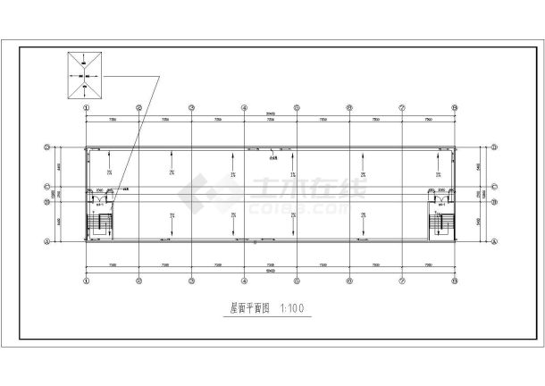 北京某重点大学3600平米五层学生公寓全套建筑设计CAD图纸-图一