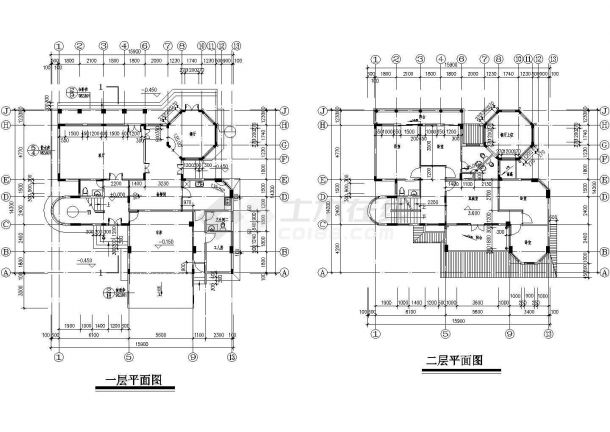 某市多套豪华别墅建筑施工CAD详图-图二