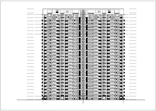 某现代化小区2.4万平米26+1层框剪结构住宅楼平立剖面设计CAD图纸-图二