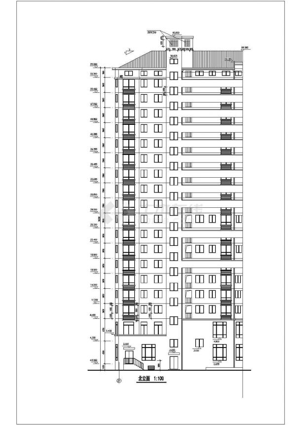 广州某小区1.3万平米20层框剪结构住宅楼全套建筑CAD设计图纸-图二