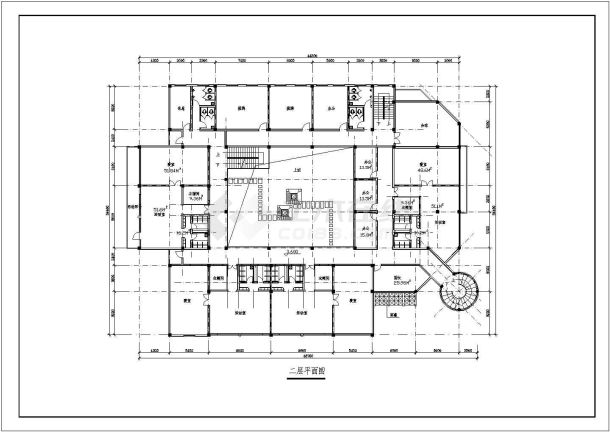 九班幼儿园+社区服务中心建筑方案图CAD-图二