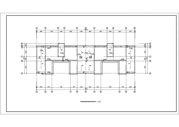 武汉某小区占地750平米七层砖混结构住宅楼建筑设计CAD图纸_图1