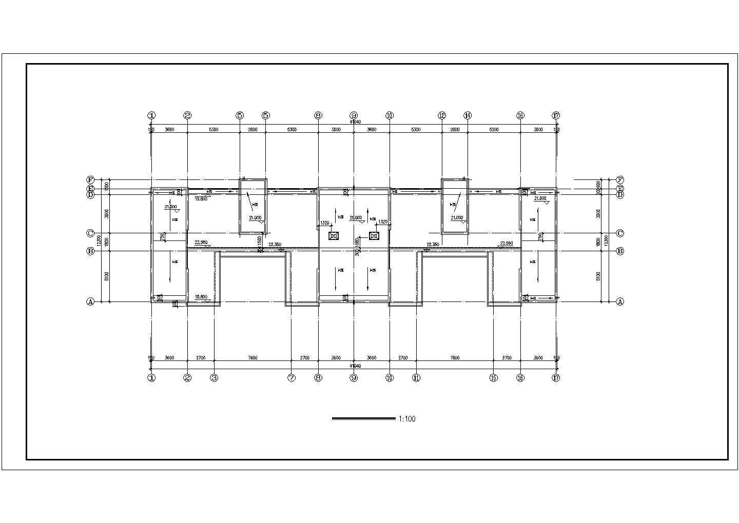 武汉某小区占地750平米七层砖混结构住宅楼建筑设计CAD图纸
