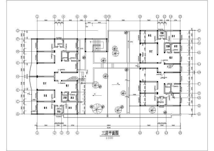 2300平米左右6层框架结构商住楼建筑设计CAD图纸（1-2层商用/含阁楼）_图1