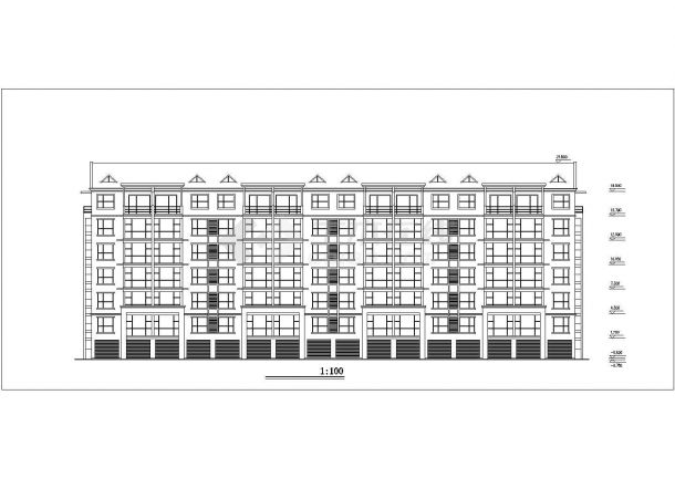 5700平米7层砖混结构住宅楼平立面设计CAD图纸（含阁楼和半地下室）-图一