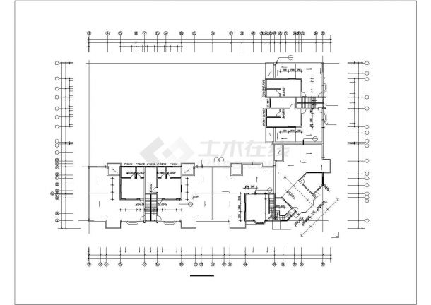 3900平米6层框混结构商住楼平立剖面设计CAD图纸（底层商用）-图一