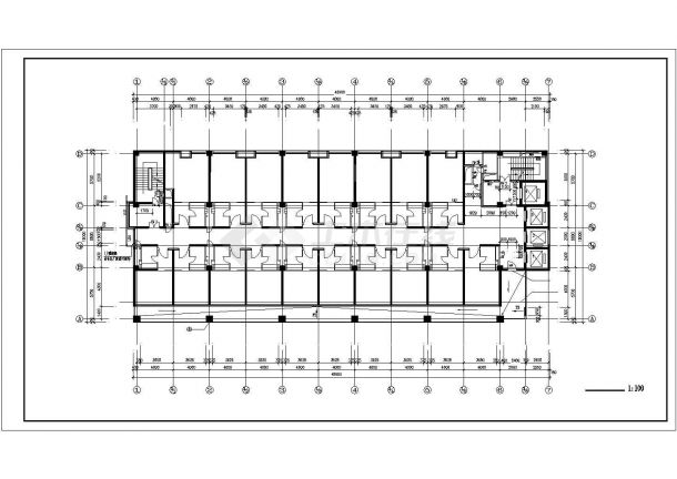 沈阳市丽锦花园小区多栋住宅楼标准层平面设计CAD图纸-图一