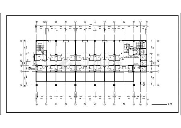 沈阳市丽锦花园小区多栋住宅楼标准层平面设计CAD图纸-图二