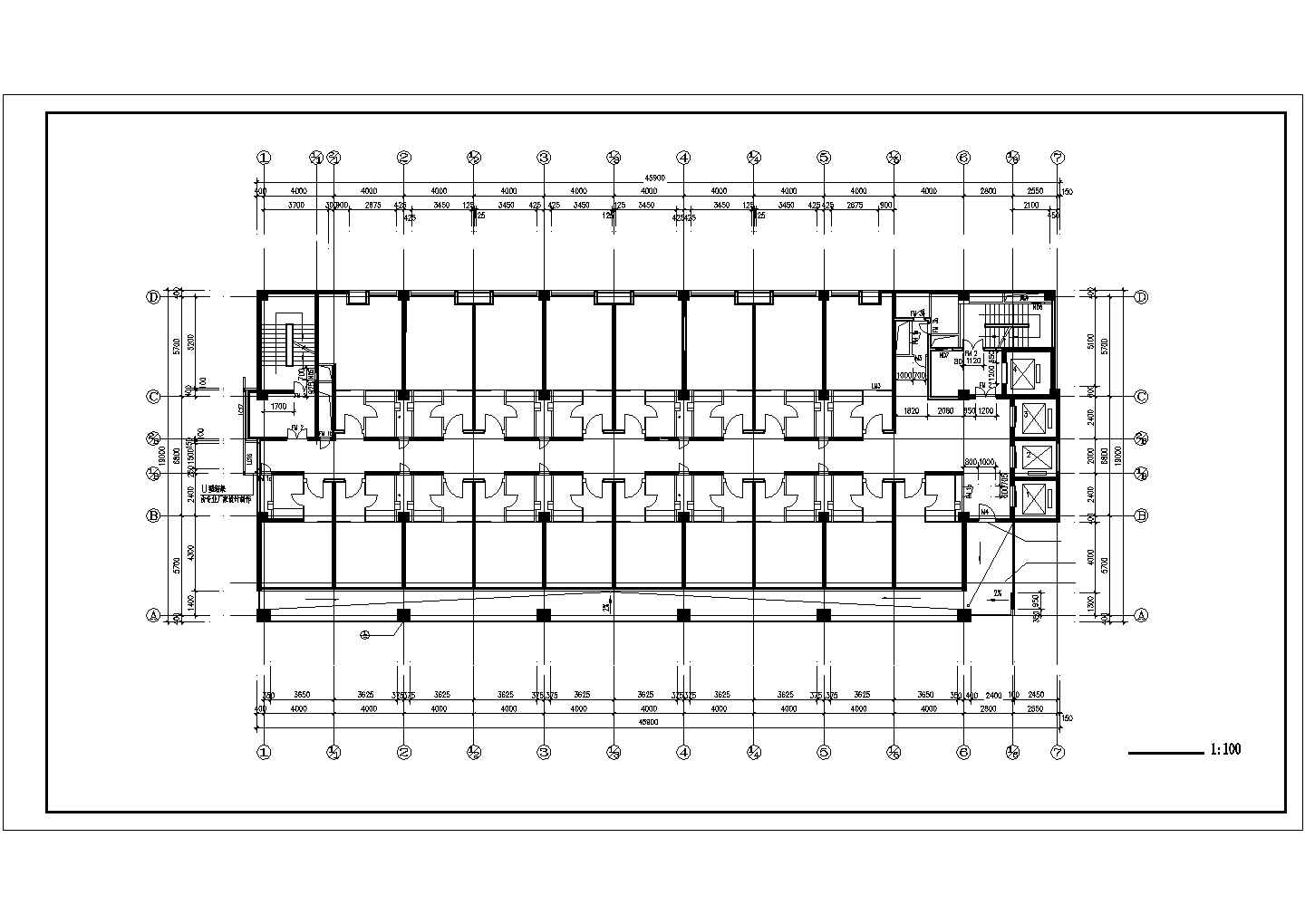 沈阳市丽锦花园小区多栋住宅楼标准层平面设计CAD图纸