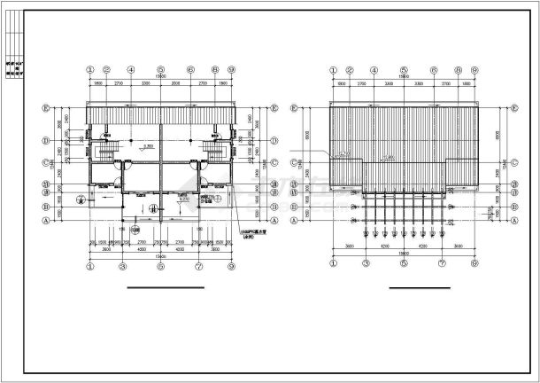 福州市某现代化村镇540平米3层砖混结构联建房建筑设计CAD图纸-图二