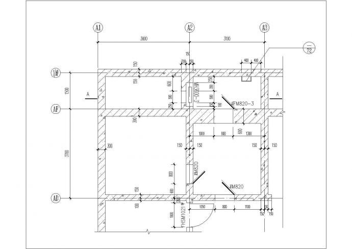 贵阳市某小区单层砖混结构电气室施工设计CAD图纸（含地下3层）_图1