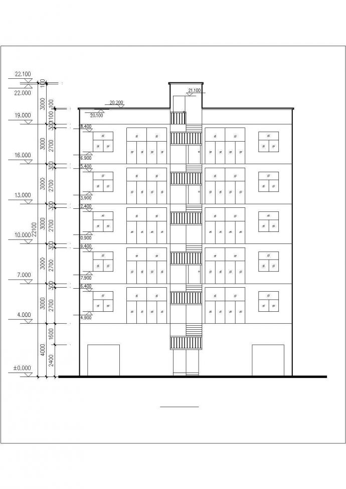 某6层砖混结构住宅楼建筑设计CAD图纸（1层2户/底层商用）_图1