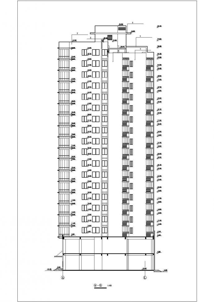 芜湖市某小区18层框架结构商住公寓楼平立剖面设计CAD图纸（底层商用）_图1