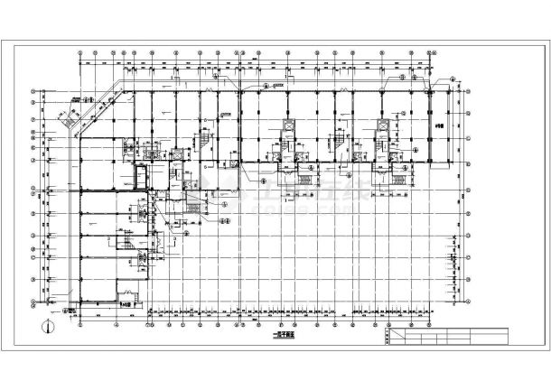 11层框架结构底商结构公寓楼平立剖面设计CAD图纸（底层商用）-图二