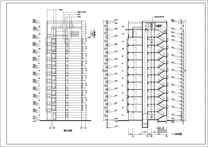 北京某小区1.2万平米13层框架结构住宅楼平立剖面设计CAD图纸_图1