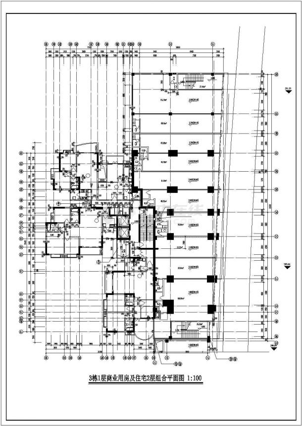 重庆市某小区28层框架结构住宅楼平面设计CAD图纸（含天面层）-图一