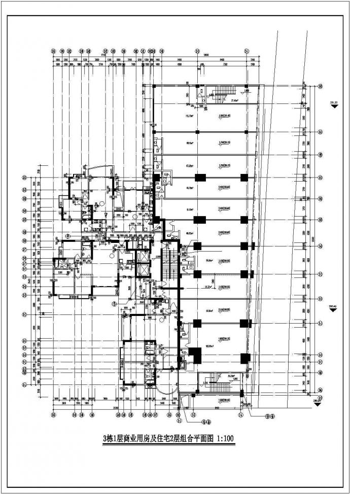 重庆市某小区28层框架结构住宅楼平面设计CAD图纸（含天面层）_图1