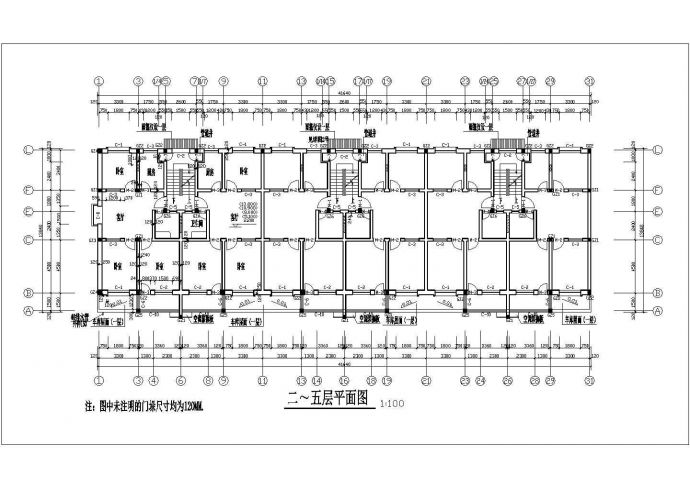 3200平米6层混合结构住宅楼平立剖面设计CAD图纸（带阁楼和车库）_图1