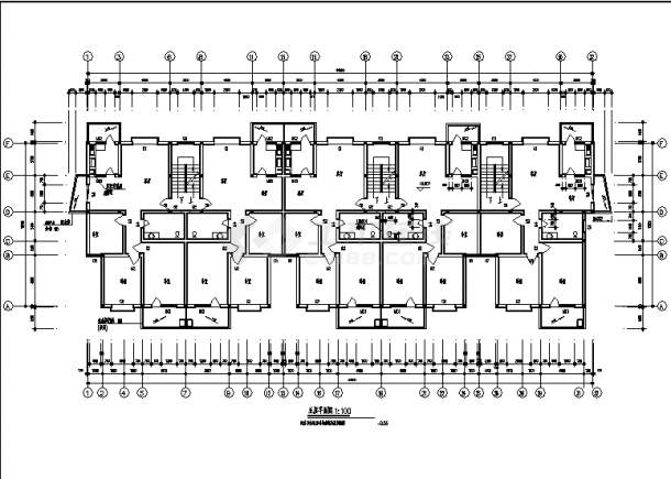 四套六层住宅楼建筑设计施工cad图纸（含说明）-图二