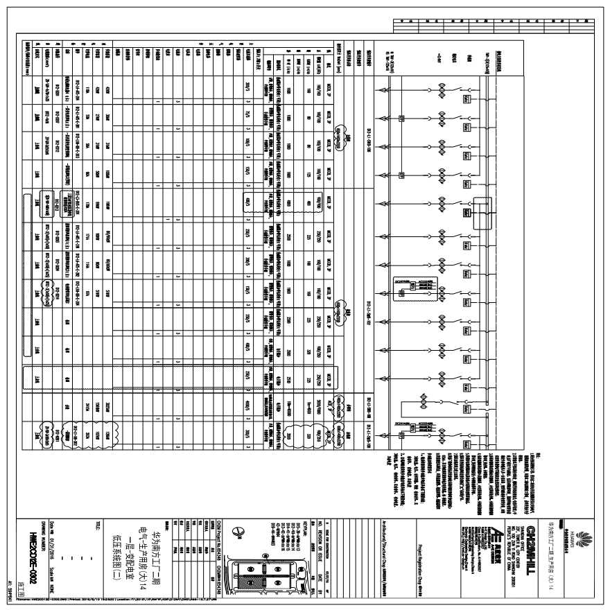 HWE2CD12E-0302电气-生产用房(大)14一层-变配电室低压系统图(二).pdf-图一