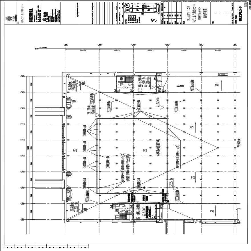 HWE2CD12EG4-C-电气-生产用房(大)14机房屋面层-C区接地平面图.pdf-图一