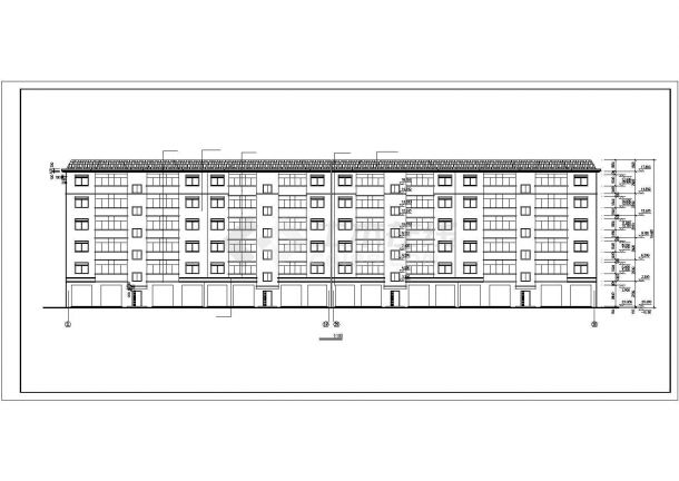 某6层砖混结构商住楼建筑设计CAD图纸（底层商店/含架空层）-图一