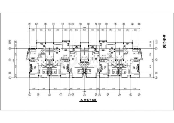 某现代化小区两套6层混合结构民居楼平立面设计CAD图纸（含车库层）-图二