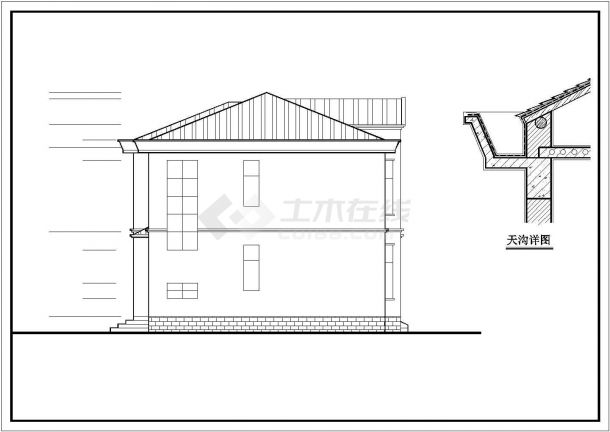 260平米3层砖混结构乡村住宅楼平立剖面设计CAD图纸（带阁楼）-图一