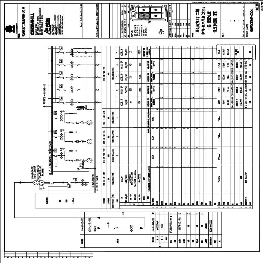 HWE2CD14E-0304电气-生产用房(大)15一层-变配电室低压系统图（四）.PDF-图一