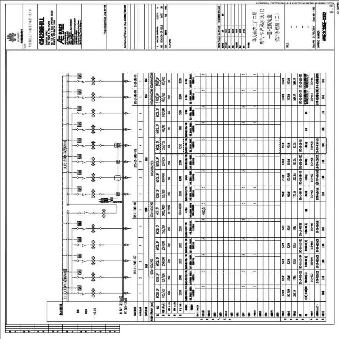 HWE2CD15E-0302电气-生产用房(大)13一层-变配电室低压系统图（二）.pdf_图1