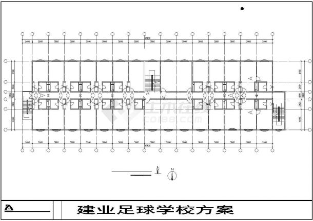 河南建邺足球学校全套建筑施工CAD图纸详细完整-图二