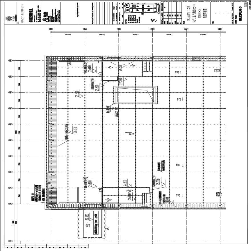 HWE2CD15ENR-C-电气-生产用房(大)13屋顶层-C区防雷平面图.pdf-图一