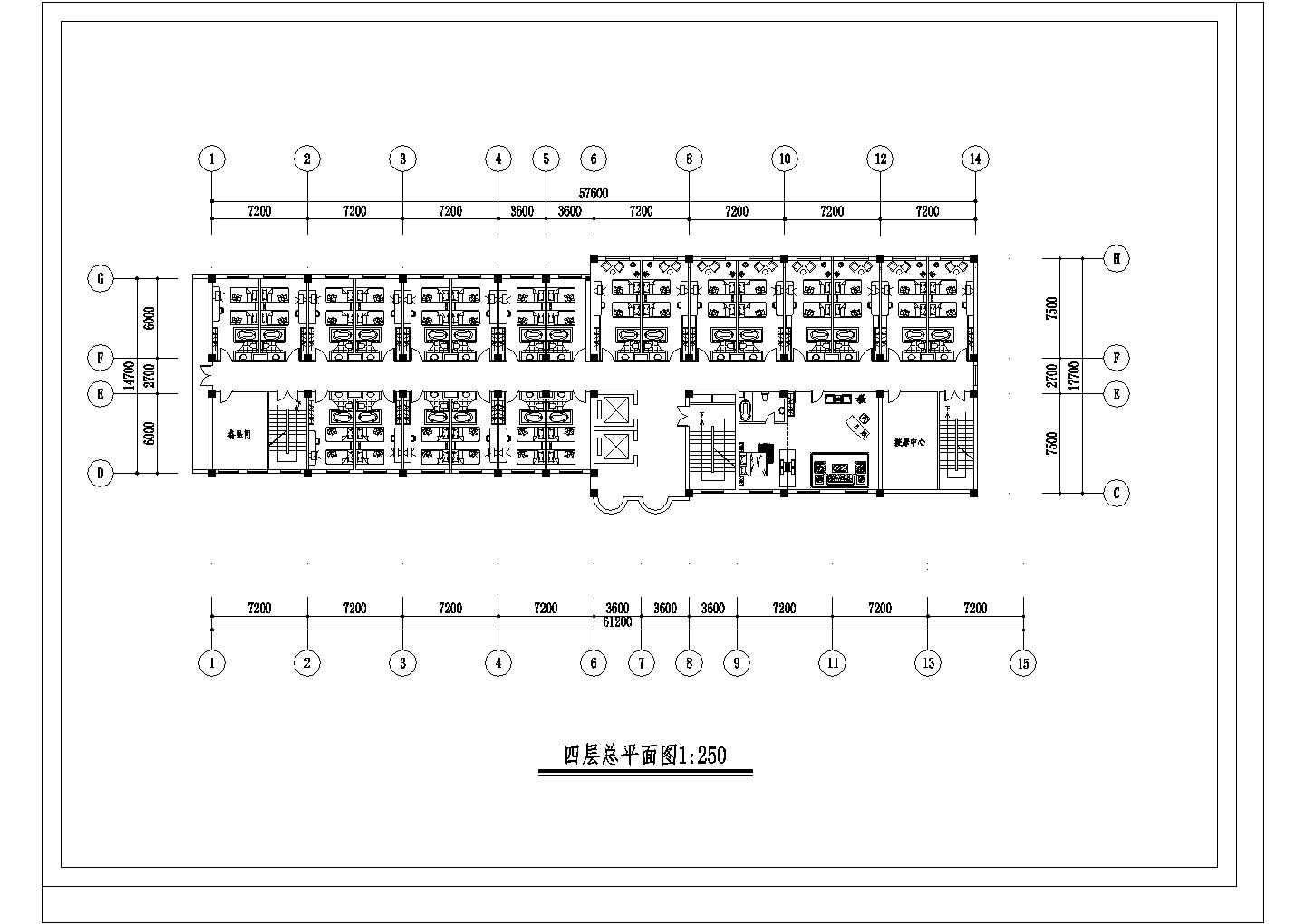 某酒店平面布局设计cad施工图