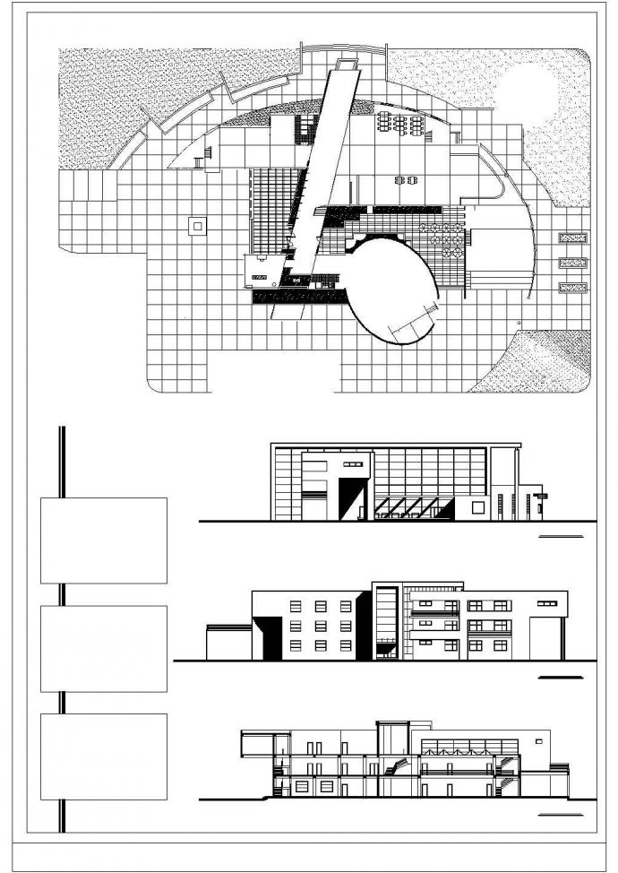 某大学生活动中心全套CAD平面建筑设计方案图_图1
