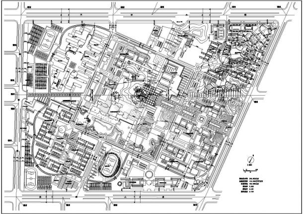 某高校新校区全套CAD平面建筑设计图规划-图一
