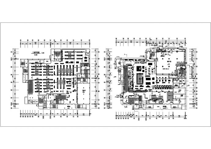 某两层超市建筑设计CAD平面图_图1