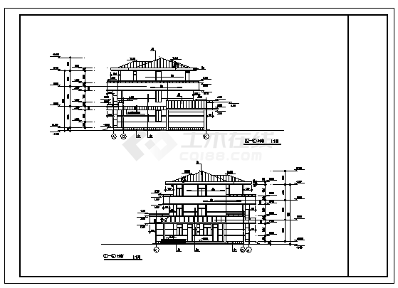 最新整理四套多层现代别墅建筑全套施工图资料合集-图一