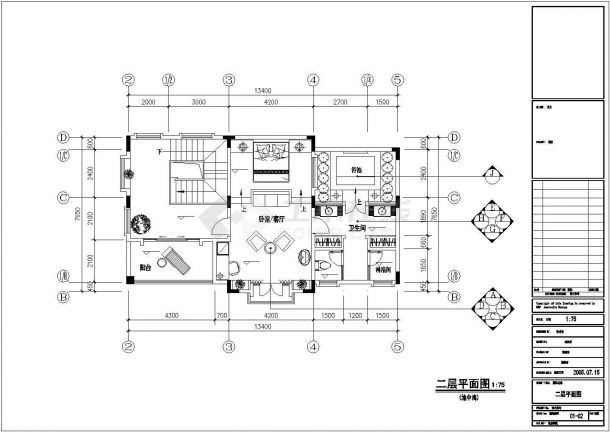 某城市地中海风格现代别墅建筑装修设计施工方案CAD图纸-图一