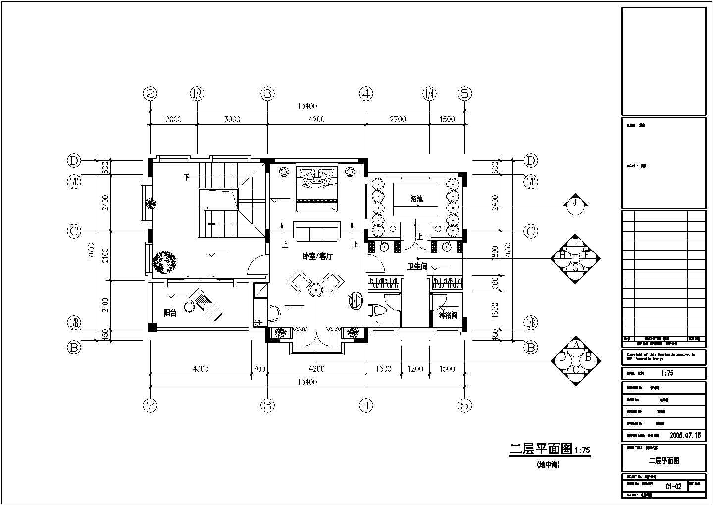 某城市地中海风格现代别墅建筑装修设计施工方案CAD图纸