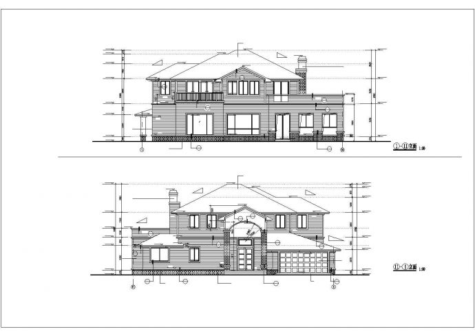 某城市百合家园别墅建筑家装设计施工方案CAD图纸_图1